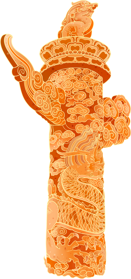 创意国潮风国庆节插画-华表