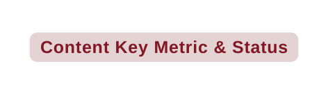 Content Key Metric Status