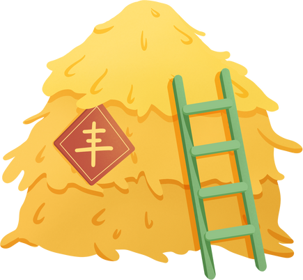 农业农民手绘套系插画-稻草堆