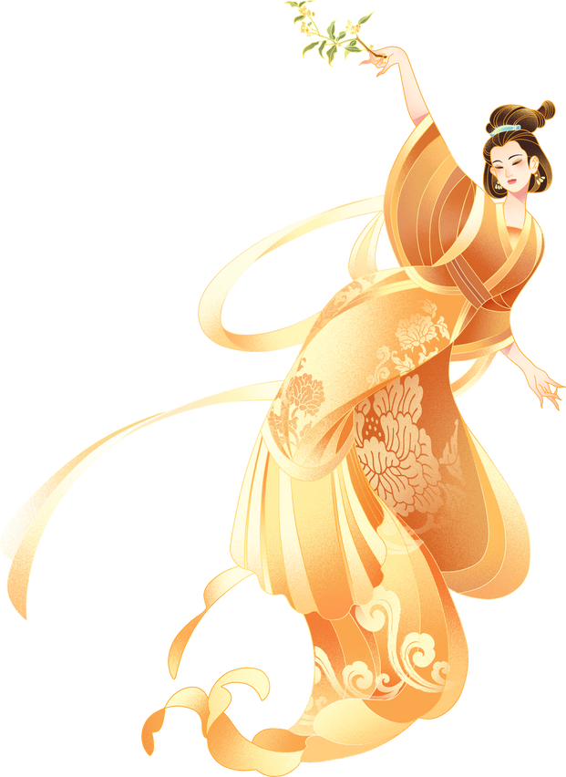 中秋节完整插画-嫦娥