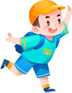 幼儿园扁平开学季插画-小男孩
