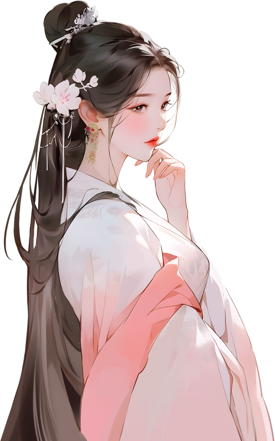 动漫小说封面插画-古风女子