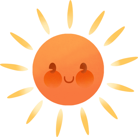 幼儿园扁平开学季插画-太阳