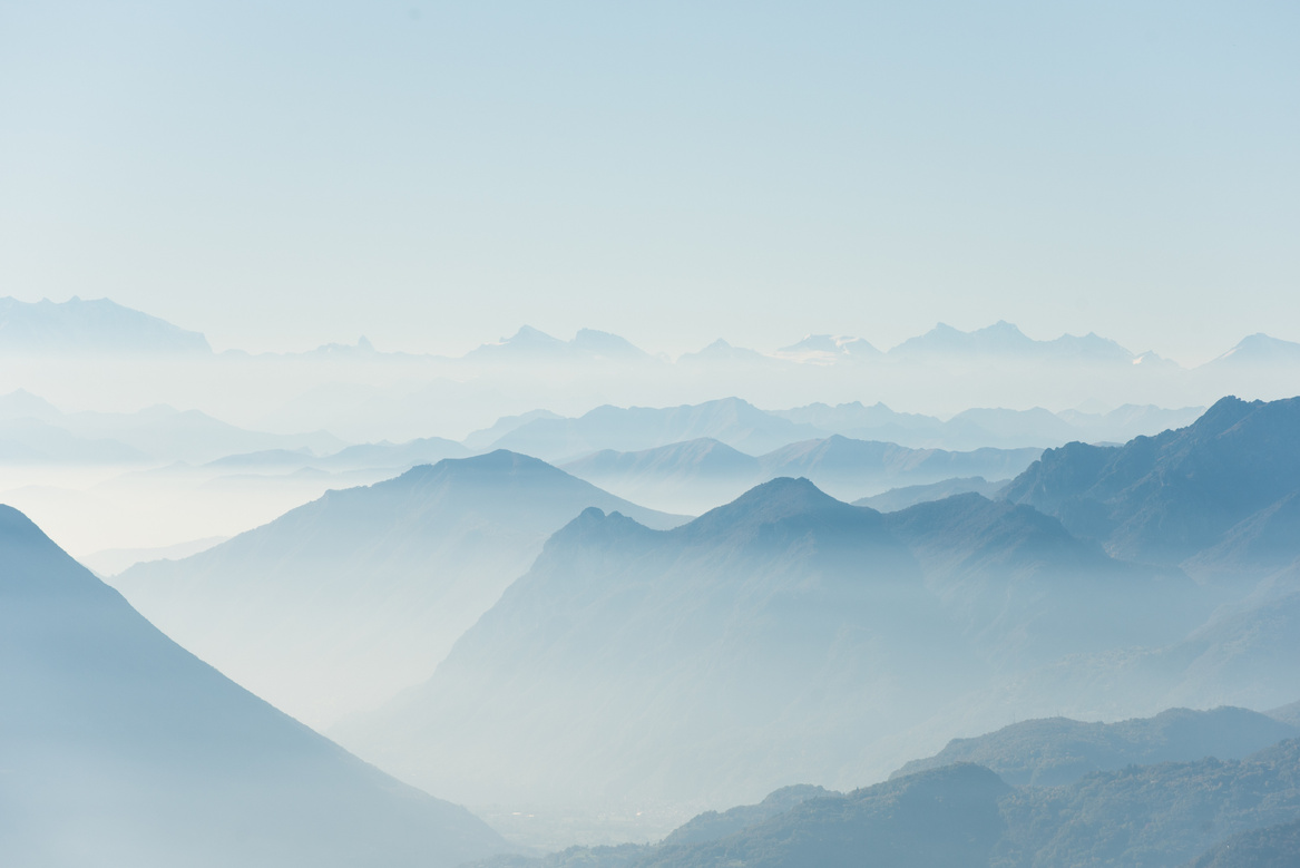 Mountain Landscape From Above Clouds