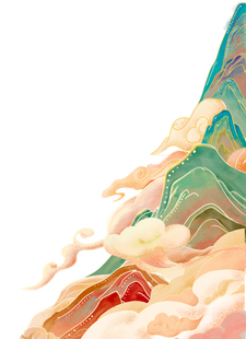 国庆国潮完整插画-右下角山峦