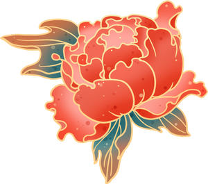 创意国潮风国庆节插画-牡丹花
