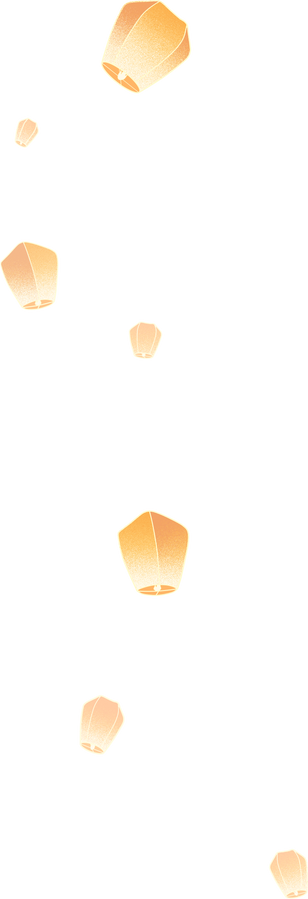 中秋节完整插画-孔明灯