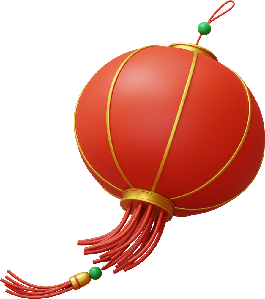 3D Festive Red Lantern